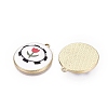 Printed Alloy Enamel Pendants ENAM-N072-03KCG-04-2