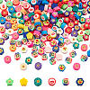 6 Strands 6 Style Handmade Polymer Clay Beads Strands CLAY-AR0001-22-1
