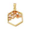 Brass Micro Pave Colorful Cubic Zirconia Pendants CU-CBA2C2D-15G-1