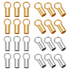 30Pcs 2 Colors Rhodium Plated 925 Sterling Silver Cord Ends STER-ME0001-41B-1
