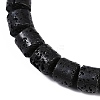 Natural Lava Rock Beaded Stretch Bracelets for Men Women BJEW-G727-01F-2