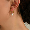 Fashionable and Versatile Crystal Ball Brass Hoop Earrings BJ5766-4