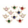 Brass Pave Cubic Zirconia Charms CU-CBA8183-02G-1