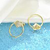 Brass Micro Pave Clear Cubic Zirconia Stud Earrings EJEW-C122-06G-3