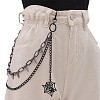Punk Style Spider & Spider Web Alloy with Aluminium Spiked Cone Double Layered Chain Belts for Pants FS-WGA3437-05-1
