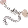 Faceted Rondelle Natural Topaz Jade & Natural Flower Amazonite & Cherry Quartz Glass Link Chain Bracelets BJEW-JB10832-4