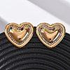 304 Stainless Steel Rhinestone Stud Earrings EJEW-K311-02G-1