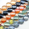 Electroplate Crystal Glass Flat Round Beads Strands EGLA-F063-M-1