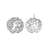 Clear Cubic Zirconia Flower Stud Earrings EJEW-N012-48P-1