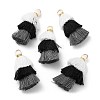 Polycotton Tassel Pendant Decorations GLAA-K060-07KCG-05-3