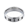 201 Stainless Steel Roman Numerals Finger Ring for Women RJEW-N043-04-2