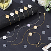 10Pcs 2 Colors 304 Stainless Steel Paperclip Chain Satellite Chain Bracelet Making BJEW-SP0001-31-4