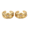 Rack Plating Brass Micro Pave Cubic Zirconia Flat Round Cuff Earrings EJEW-E290-09G-1