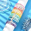 16Pcs 16 Styles Summer Starfish Synthetic Turquoise Bracelet Sets BJEW-JB10912-3