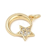 Rack Plating Brass Micro Pave Cubic Zirconia Pendants X-KK-H509-02G-01-2