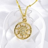 Brass Micro Pave Clear Cubic Zirconia Pendant Necklaces NJEW-C071-05A-G-2