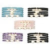 5Pcs 5 Style Natural & Synthetic Mixed Gemstone & Pearl & Shell Star Beaded Stretch Bracelets Set BJEW-JB09495-1