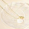 Summer Beach Natural Shell & 304 Stainless Steel Pendant Necklaces for Women NJEW-P323-01A-G-3