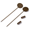 Brass Lapel Pin Base Settings KK-WH0045-025A-AB-1