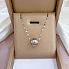 304 Stainless Steel Round Ball Pendant Necklaces NJEW-Z026-01P-1