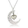 Alloy Moon Cage Pendant Necklace with Luminaries Stone LUMI-PW0001-057P-C-2