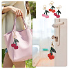 3Pcs 3 Colors PU Leather Alloy Keychains KEYC-TA0001-41-7