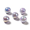 UV Plating Opaque Rainbow Iridescent Acrylic Beads LS-MACR-D063-01A-04-1