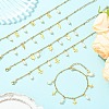 304 Stainless Steel & Electroplated Glass Natural Cultured Freshwater Pearl Charm Bracelets BJEW-JB13978-1