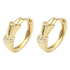 Brass Micro Pave Cubic Zirconia Hoop Earrings KK-CBA98BA-13G-4