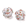 Christmas Theme Polymer Clay Rhinestone Beads with Resin RESI-Z045-01D-2