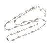 Brass Oval Ball Chain Necklaces for Men Women NJEW-L012-03P-4