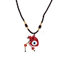 Evil Eye Handmade Lampwork Heart Shaped Perfume Essence Bottle Pendant Necklace PW-WG31D8D-01-1