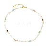 Mixed Stone and Dyed Natural Shell Rice Beaded Necklaces for Women NJEW-JN06347-2
