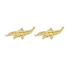 Brass Pave Clear Cubic Zirconia Connector Charms KK-E068-VB382-2