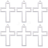 10Pcs 304 Stainless Steel Open Back Bezel Pendants STAS-SC0009-32-1