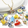 15Pcs Handmade Porcelain Pendants PALLOY-YW00126-2