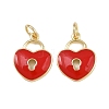 Brass Enamel Pendants KK-D424-01B-G-2