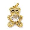 Rack Plating Brass Micro Pave Cubic Zirconia Pendants KK-I718-02A-G-1