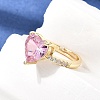 Brass Pave Cubic Zirconia Cuff Open Rings CU-CBA5C10-20G-3