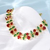Brass Micro Pave Cubic Zirconia Link Bracelets for Women BJEW-D342-05G-3