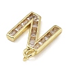 Brass Micro Pave Cubic Zirconia Pendants KK-V014-01G-14-2