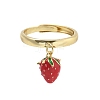 Brass with Enamel Finger Rings RJEW-Q019-02B-G-4