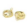 Brass Micro Pave Clear Cubic Zirconia Pendants KK-K365-01G-02-2