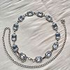 Bohemian Style Alloy Rhinestone Rectangle Link Chain Waist Belly Chains FS-WGF667A-05-1