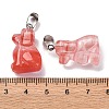 Cherry Quartz Glass Pendants G-B127-07P-11-3