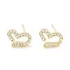 Brass Micro Pave Clear Cubic Zirconia Studs Earring for Women EJEW-S217-A10-1