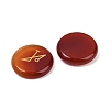 4Pcs 4 Styles Natural Carnelian Flat Round with Angels Symbol Display Decorations G-R007-01A-2