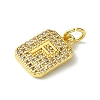 Rack Plating Brass Micro Pave Clear Cubic Zirconia Charms KK-G501-01F-G-2