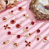 24Pcs 6 Styles Alloy Rhinestone Pendants ENAM-PH0003-27-4