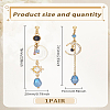 1 Pair Alloy Rhinestone Dangle Stud Earrings EJEW-LP0007-114-2